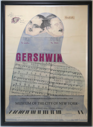 Gershwin, George. (1898–1937) & Gershwin, Ira. (1896–1983) Gershwin Museum Poster- with AUTOGRAPHS FROM BOTH GERSHWIN BROTHERS