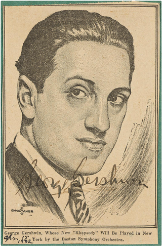 Gershwin, George. (1898–1937) Signed Bust Portrait
