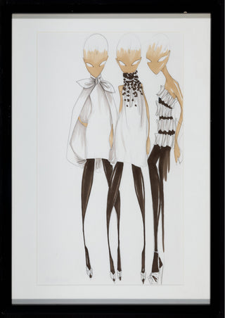 Valli, Giambattista. (b. 1966) 2 sketches for Autumn-Winter 2007-2008 ready-to-wear line.