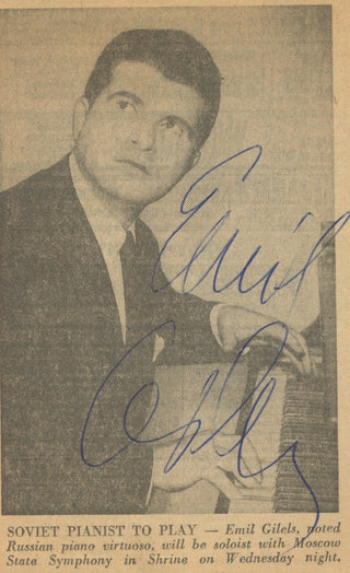 Gilels, Emil. (1916–1985) Signed Halftone Photograph