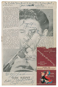 [Jazz]  Gillespie, Dizzy. (1917-1993) & Ben Webster, Benny Carter, Eddie Condon, Pee Wee Russell, Wilbur de Paris, Joe Bushkin, Gene Schroeder, Kansas Fields, Joe Grauso, Sterling Bose, Miff Mole, Josh White, Bobby Hackett, Hot Lips Page, Big Sid Catlett,