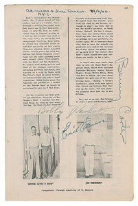 [Jazz]  Gillespie, Dizzy. (1917-1993) & Ben Webster, Benny Carter, Eddie Condon, Pee Wee Russell, Wilbur de Paris, Joe Bushkin, Gene Schroeder, Kansas Fields, Joe Grauso, Sterling Bose, Miff Mole, Josh White, Bobby Hackett, Hot Lips Page, Big Sid Catlett,