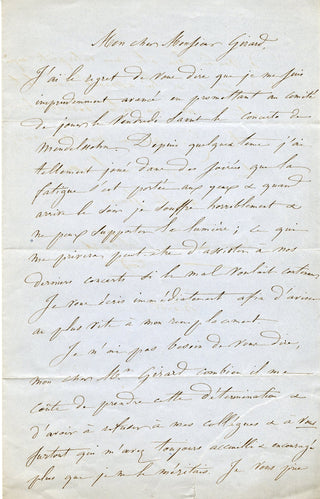 [French Composers and Musicians] [Narcisse GIRARD (1797-1860)] Auber, Boieldieu, Cherubini, Halévy, Isouard, Scribe, Thomas, etc. Important Collection of Letters to the Conductor/Composer Narcisse Girard