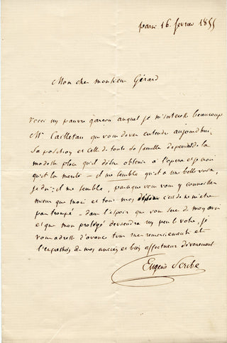 [French Composers and Musicians] [Narcisse GIRARD (1797-1860)] Auber, Boieldieu, Cherubini, Halévy, Isouard, Scribe, Thomas, etc. Important Collection of Letters to the Conductor/Composer Narcisse Girard