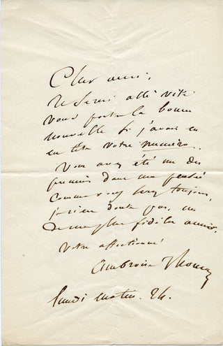 [French Composers and Musicians] [Narcisse GIRARD (1797-1860)] Auber, Boieldieu, Cherubini, Halévy, Isouard, Scribe, Thomas, etc. Important Collection of Letters to the Conductor/Composer Narcisse Girard