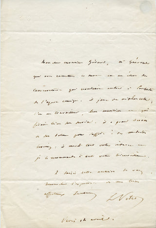 [French Composers and Musicians] [Narcisse GIRARD (1797-1860)] Auber, Boieldieu, Cherubini, Halévy, Isouard, Scribe, Thomas, etc. Important Collection of Letters to the Conductor/Composer Narcisse Girard