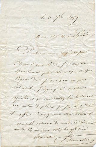 [French Composers and Musicians] [Narcisse GIRARD (1797-1860)] Auber, Boieldieu, Cherubini, Halévy, Isouard, Scribe, Thomas, etc. Important Collection of Letters to the Conductor/Composer Narcisse Girard