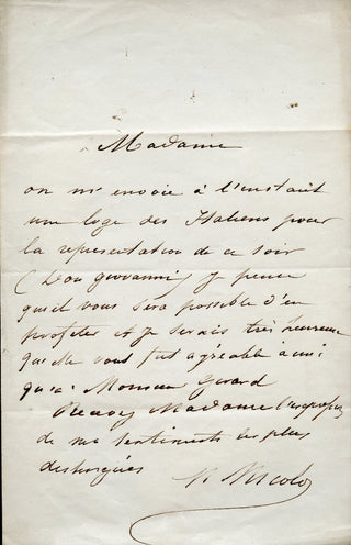 [French Composers and Musicians] [Narcisse GIRARD (1797-1860)] Auber, Boieldieu, Cherubini, Halévy, Isouard, Scribe, Thomas, etc. Important Collection of Letters to the Conductor/Composer Narcisse Girard