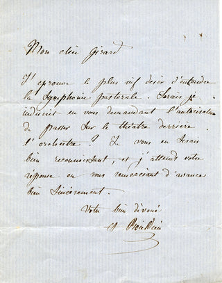 [French Composers and Musicians] [Narcisse GIRARD (1797-1860)] Auber, Boieldieu, Cherubini, Halévy, Isouard, Scribe, Thomas, etc. Important Collection of Letters to the Conductor/Composer Narcisse Girard