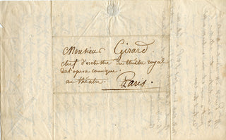 [French Composers and Musicians] [Narcisse GIRARD (1797-1860)] Auber, Boieldieu, Cherubini, Halévy, Isouard, Scribe, Thomas, etc. Important Collection of Letters to the Conductor/Composer Narcisse Girard