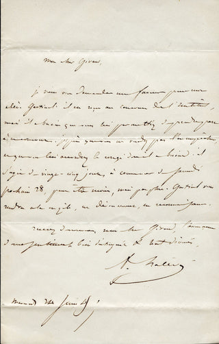 [French Composers and Musicians] [Narcisse GIRARD (1797-1860)] Auber, Boieldieu, Cherubini, Halévy, Isouard, Scribe, Thomas, etc. Important Collection of Letters to the Conductor/Composer Narcisse Girard
