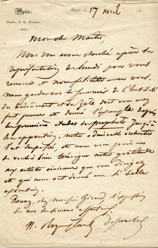[French Composers and Musicians] [Narcisse GIRARD (1797-1860)] Auber, Boieldieu, Cherubini, Halévy, Isouard, Scribe, Thomas, etc. Important Collection of Letters to the Conductor/Composer Narcisse Girard