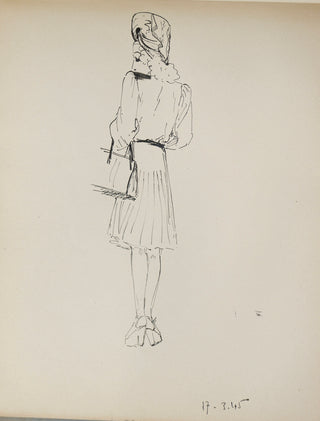 Givenchy, Hubert de. (1927–2018) Important Archive of early Drawings (Paris, Spring, 1945)