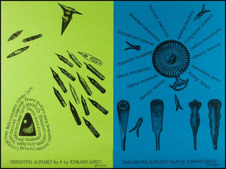 [Literature & Art] Gorey, Edward. "Thoughtful Alphabet" - Signed Poster