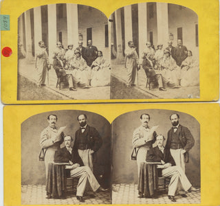 Gottschalk, Louis Moreau. (1829–1869) [Stacy, George. (1831–1897)] Gottschalk and his friends, Saratoga [New York], 1864 - Two Stereoview Photographs