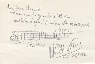 Gould, Morton. (1913–1996) "American Salute" - Autograph musical quotation signed