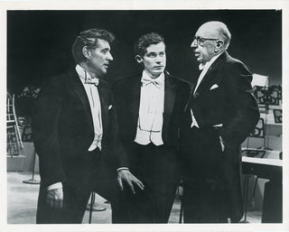 Stravinsky, Igor. (1882–1971) & Gould, Glenn. (1932-1982) & Bernstein, Leonard. (1918–1990) Original 1960 Photograph with Leonard Bernstein & Glenn Gould