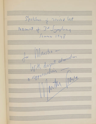 Gould, Morton. (1913 - 1996)  [Mitropoulos, Dimitri. (1896–1960)] "Sketches of revised last movement of 3rd Symphony" - Autograph Musical Manuscript