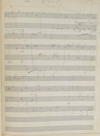 Gould, Morton. (1913 - 1996)  [Mitropoulos, Dimitri. (1896–1960)] "Sketches of revised last movement of 3rd Symphony" - Autograph Musical Manuscript