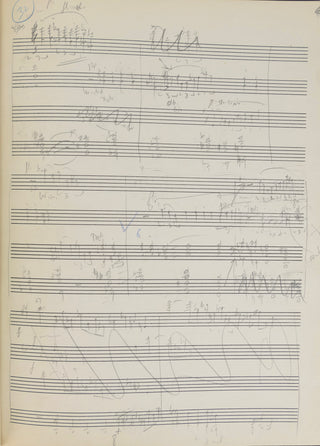 Gould, Morton. (1913 - 1996)  [Mitropoulos, Dimitri. (1896–1960)] "Sketches of revised last movement of 3rd Symphony" - Autograph Musical Manuscript