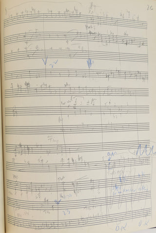 Gould, Morton. (1913 - 1996)  [Mitropoulos, Dimitri. (1896–1960)] "Sketches of revised last movement of 3rd Symphony" - Autograph Musical Manuscript