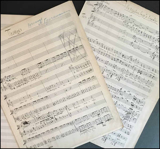 Grechaninov, Alexander. (1864 - 1956) [Jaroff, Serge. (1896-1985)] Five Autograph Musical Manuscripts, incribed to Serge Jaroff and the Don Cossack Chorus