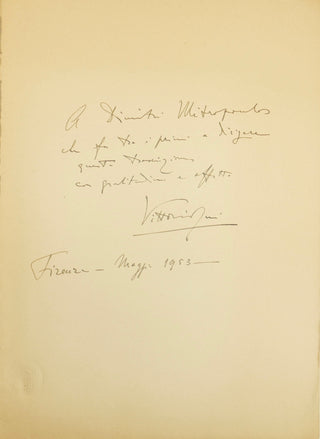 Gui, Vittorio. (1885–1975) [Mitropoulos, Dimitri. (1896–1960)] Franck, César.  (1822–1890) "Preludio, Aria e Finale" – Inscribed by Gui to Mitropoulos