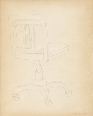 Hamilton, Ralph. (1946 - 2006) [Bidart, Frank. (b. 1939)] "Frank Bidart's Chair" (1974)- Original Drawing