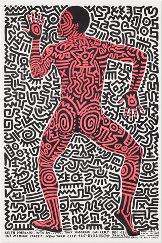 Haring, Keith. (1958 - 1990) [Jones, Bill T.. (b. 1952)] "Keith Haring: Into 84"  - Shafrazi Exhibition Poster