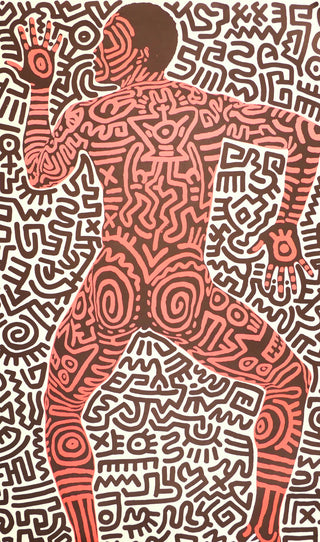 Haring, Keith. (1958 - 1990) [Jones, Bill T.. (b. 1952)] "Keith Haring: Into 84"  - Shafrazi Exhibition Poster SIGNED