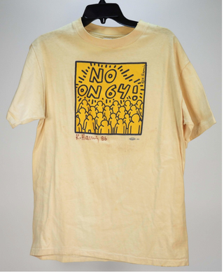 Haring, Keith. (1958-1990) Signed 1986 "No On 64" Sweatshirt.