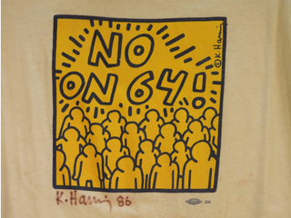 Haring, Keith. (1958-1990) Signed 1986 "No On 64" Sweatshirt.