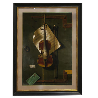 [Violin] Harnett, William. (1848 - 1892) [AFTER] "The Old Violin" -  Chromolithograph, ca. 1887