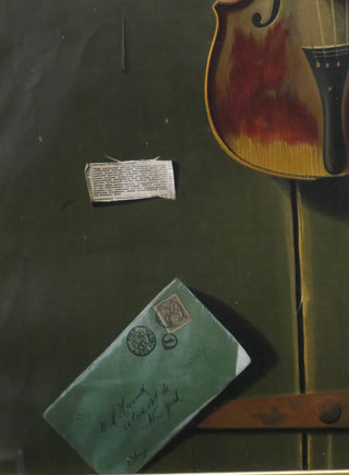 [Violin] Harnett, William. (1848 - 1892) [AFTER] "The Old Violin" -  Chromolithograph, ca. 1887