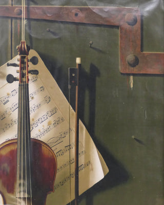 [Violin] Harnett, William. (1848 - 1892) [AFTER] "The Old Violin" -  Chromolithograph, ca. 1887