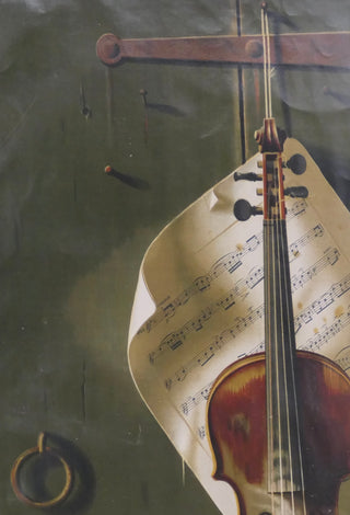 [Violin] Harnett, William. (1848 - 1892) [AFTER] "The Old Violin" -  Chromolithograph, ca. 1887