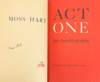 Hart, Moss. (1904–1961) "Act One" Signed First Edition