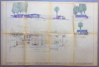 [Heifetz, Jascha. (1901–1987)] Wright Jr., Frank Lloyd. (1890–1978) Original 1961 Architectural Plans for a House for the Heifetz Family