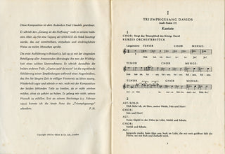 Hindemith, Paul. (1895-1963) "Ite, angeli veloces"  - Signed Partbook