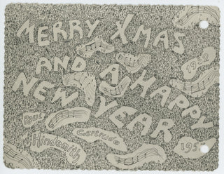 Hindemith, Paul. (1895-1963) Autograph Christmas Card Designed by the Composer!