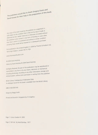 Hockney, David. (b. 1937) [Bennett, Tony. (1926-2023)] "Hockney's Pictures"  INSCRIBED TO TONY BENNETT