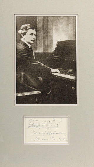 Hofmann, Josef. (1876-1957) Autograph Musical Quotation Signed