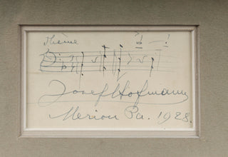 Hofmann, Josef. (1876-1957) Autograph Musical Quotation Signed