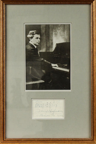 Hofmann, Josef. (1876-1957) Autograph Musical Quotation Signed