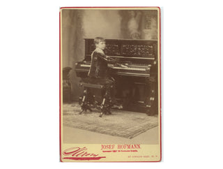 Hofmann, Josef. (1876–1957) Two Early Sarony Cabinet Photographs at the Piano, 1887