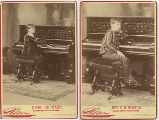 Hofmann, Josef. (1876–1957) Two Early Sarony Cabinet Photographs at the Piano, 1887