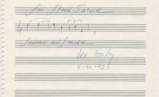 Hoiby, Lee.  (1926–2011) Autograph musical quotation signed