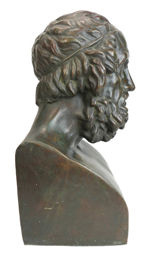 [Homer] 19th Century Bronze Bust Sculpture