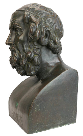 [Homer] 19th Century Bronze Bust Sculpture