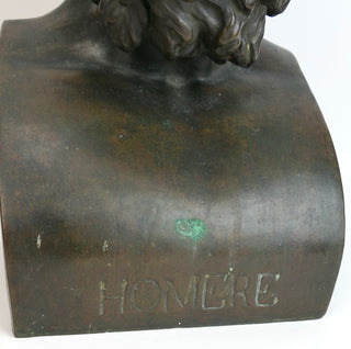 [Homer] 19th Century Bronze Bust Sculpture